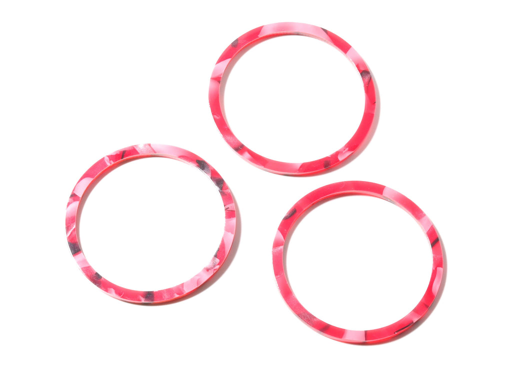 Acetate Hoop Earrings Charms - Circle Shaped Pendant - Earring Findings - Jewelry Supplies - Color Code: A56 - 50x50x2.68mm - AC1166B - DOMEDBAZAAR