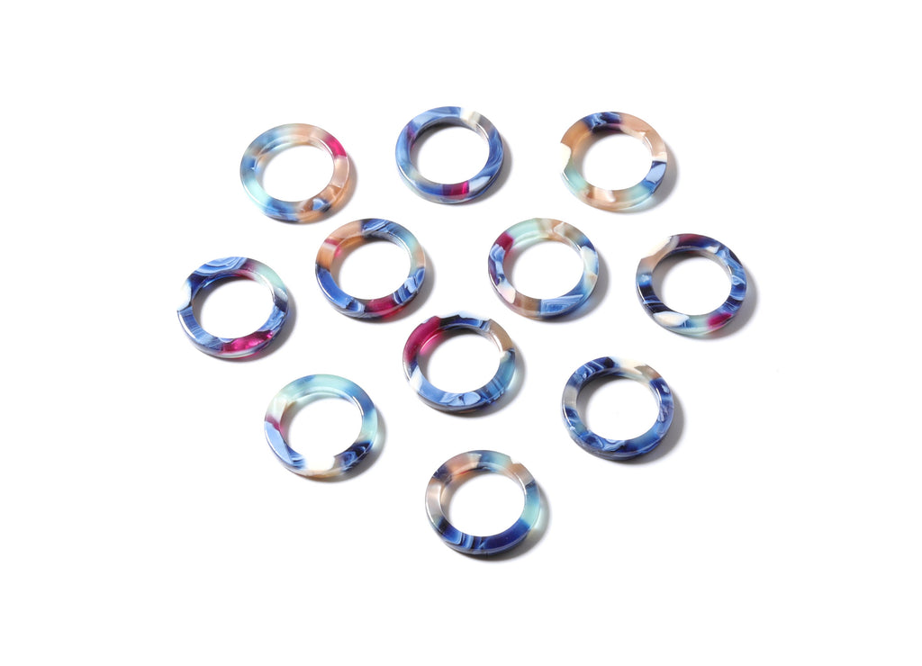 Acetate Hoop EarringCharms - Circle Shaped Pendant - Earring Findings - Jewelry Supplies - 16.7x16.7x2.58mm - AC1157D - DOMEDBAZAAR