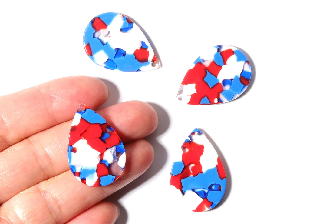 Acetate Drop Charms - Drop Pendant - Earring Findings - Jewelry Supplies - Color Code: A73 - 30.5x21x2.6mm - AC1127H - DOMEDBAZAAR