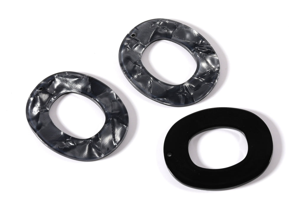 Acetate Oval Charms - Oval Earrings and Pendant - Earring Findings - Jewelry Supplies - Color Code: A81 - 50X41X2.5mm - AC1012BL - DOMEDBAZAAR