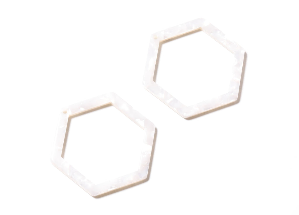 Acetate Hexagon Earring Charms - Hexagon Pendant - Earring Findings - Jewelry Supplies - Color Code: A12 - 44.75x39.42x2.68mm - AC1125D - DOMEDBAZAAR