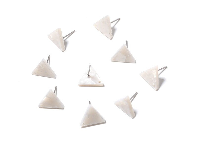 Acetate Acrylic Triangle Earring Stud - Triangle Earrings Post - Jewelry Supplies - Color Code: A12 - 14.29x12.49x2.5mm - AC1136B - DOMEDBAZAAR