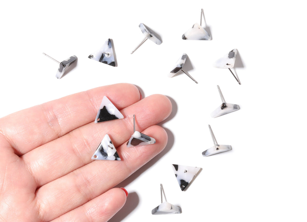 AcetateAcrylic Triangle Earring Stud - Triangle Post - Earring Post- Jewelry Supplies - Color Code: A15 - 14.29x12.49x2.5mm - AC1136J - DOMEDBAZAAR