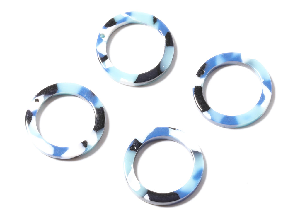 Acetate Hoop Earring Charms - Circle Shaped Pendant - Earring Findings - Jewelry Supplies - Color Code: A16 - 21.18x21.18x2.75mm - AC1153F - DOMEDBAZAAR