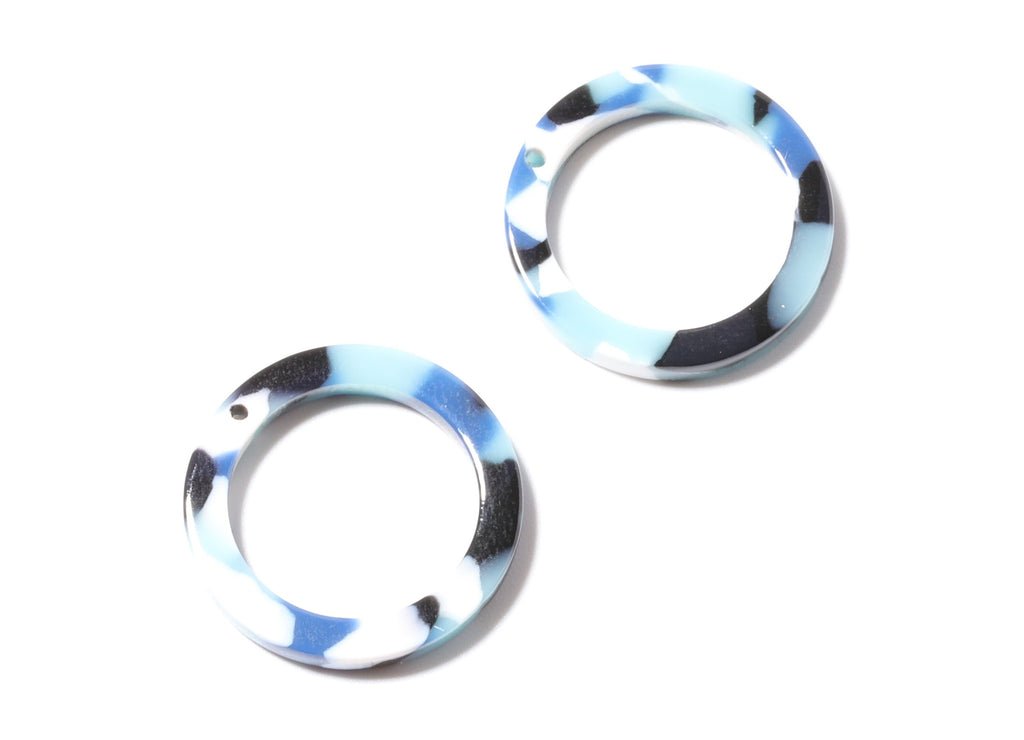 Acetate Hoop Earring Charms - Circle Shaped Pendant - Earring Findings - Jewelry Supplies - Color Code: A16 - 21.18x21.18x2.75mm - AC1153F - DOMEDBAZAAR