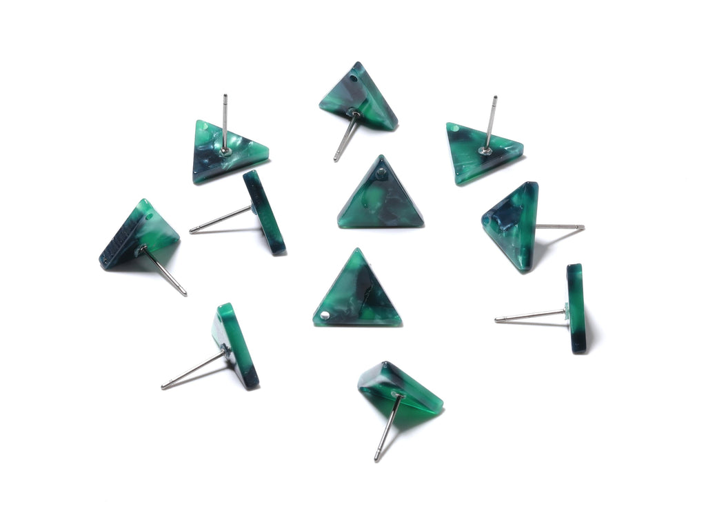 Acetate Triangle Earring Stud - Acetate Triangle Earring Post - Earring Post - Jewelry Supplies - Color Code: A13 - 14x12.5x2.5mm - AC1136A - DOMEDBAZAAR