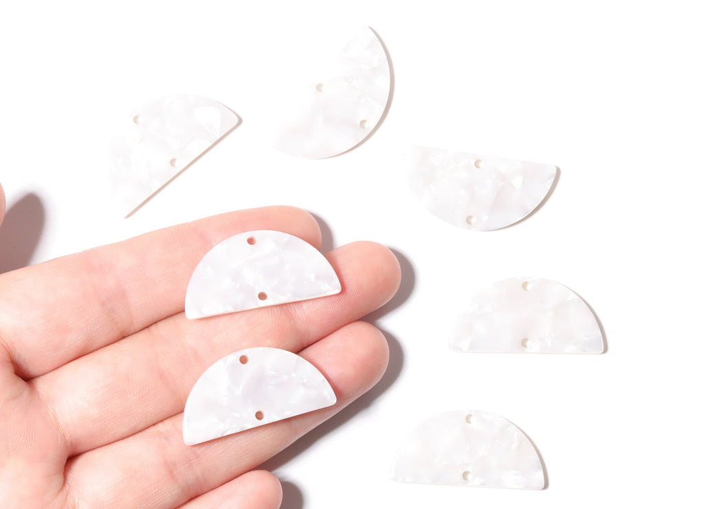 Acetate Semicircle Connectors Charms - 2 Holes - Semicircle Earrings - Earring Findings - Color Code: A12 - 30mm X 15mm X 2.5mm - AC1061-A12 - DOMEDBAZAAR