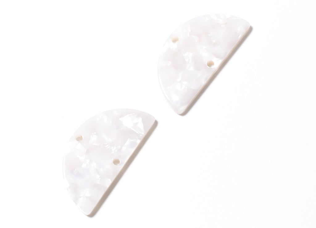 Acetate Semicircle Connectors Charms - 2 Holes - Semicircle Earrings - Earring Findings - Color Code: A12 - 30mm X 15mm X 2.5mm - AC1061-A12 - DOMEDBAZAAR