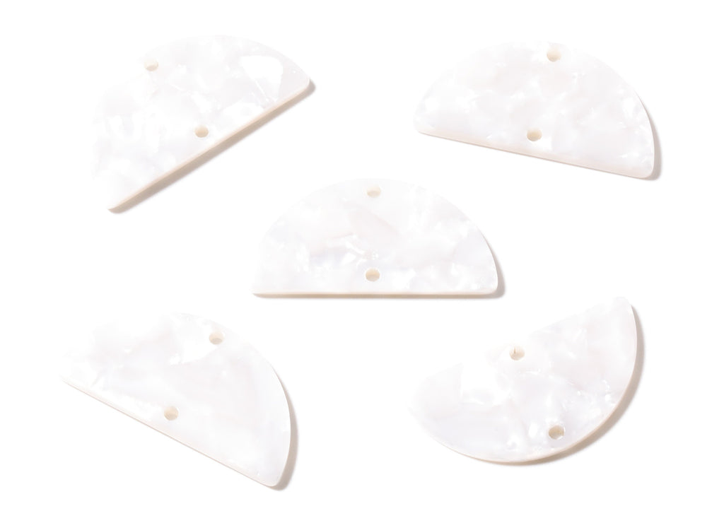 Acetate Semicircle Connectors Charms - 2 Holes - Semicircle Earrings - Earring Findings - Color Code: A12 - 30mm X 15mm X 2.5mm - AC1061-A12 - DOMEDBAZAAR