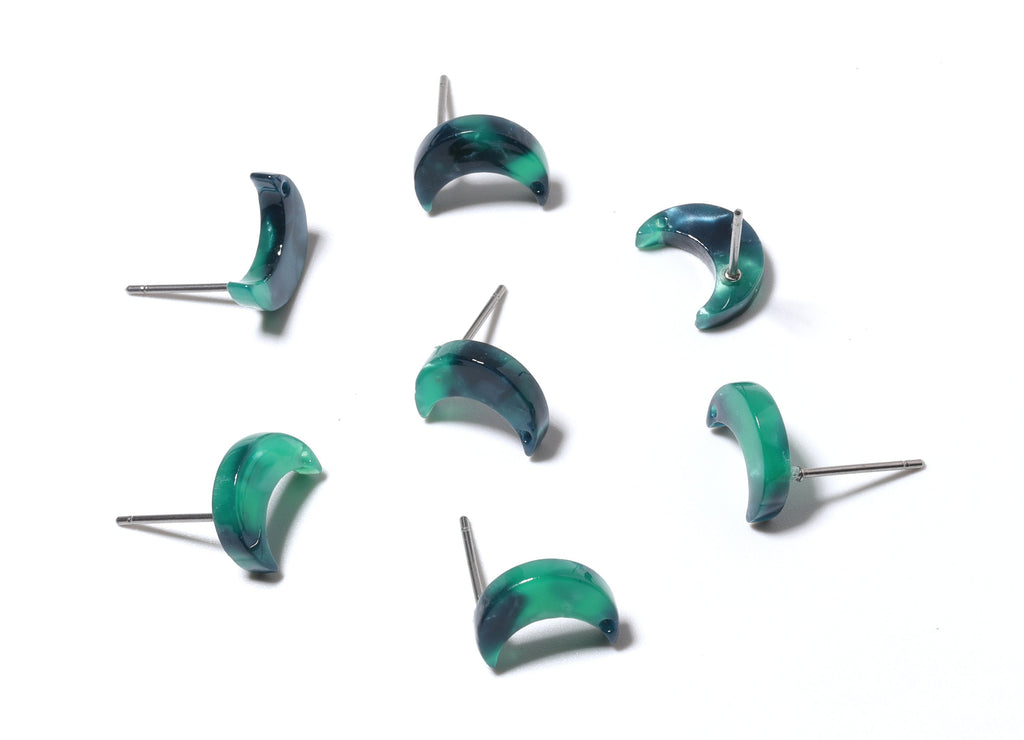 Acetate Moon Earring Stud - Moon Earrings Post - Earrings Post - Jewelry Supplies - Color Code: A13 - 11.7x8.6x2.65mm - AC1137A - DOMEDBAZAAR