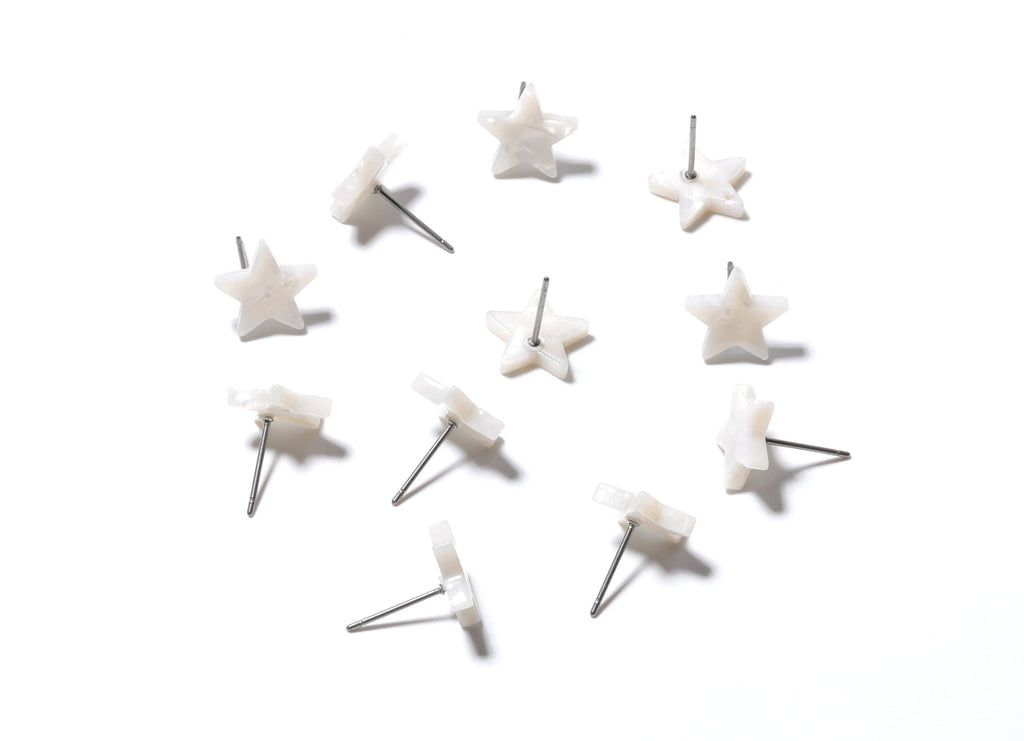 Acetate Star Earring Stud - Acetate Star Earring Post - Earring Post - Jewelry Supplies - Color Code: A12 - 12.8x11.5x2.6mm - AC1138B - DOMEDBAZAAR