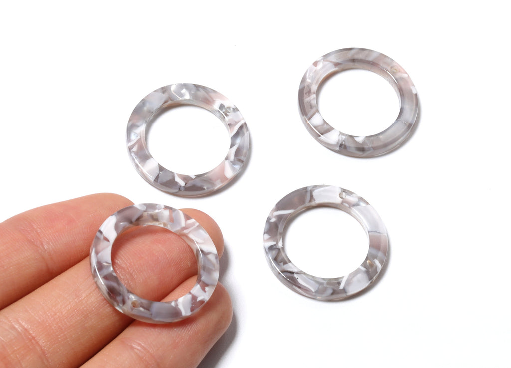 Acetate Hoop Charms - Circle Earring and Pendant - Earring Findings - Jewelry Supplies - Color Code: A20 - 22.8x22.8x2.63mm - AC1118F - DOMEDBAZAAR