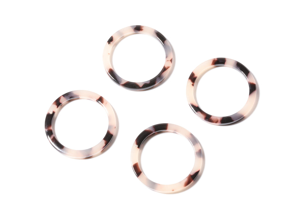 Acetate Circle Charms - Blonde Tortoise Shell Earrings - Circle Pendant - Earring Findings - Color Code: A06 - 27x27x2.85mm - AC1154D - DOMEDBAZAAR