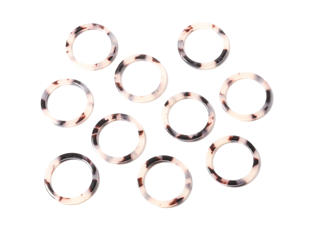 Acetate Circle Charms - Blonde Tortoise Shell Earrings - Circle Pendant - Earring Findings - Color Code: A06 - 27x27x2.85mm - AC1154D - DOMEDBAZAAR