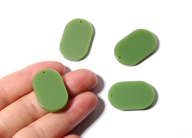 Acrylic Oval Earring Charms - Oval Pendant - Earring Findings - Jewelry Supplies - Color Code: A80 - 26x13.7x2.53mm  - AC1158C - DOMEDBAZAAR