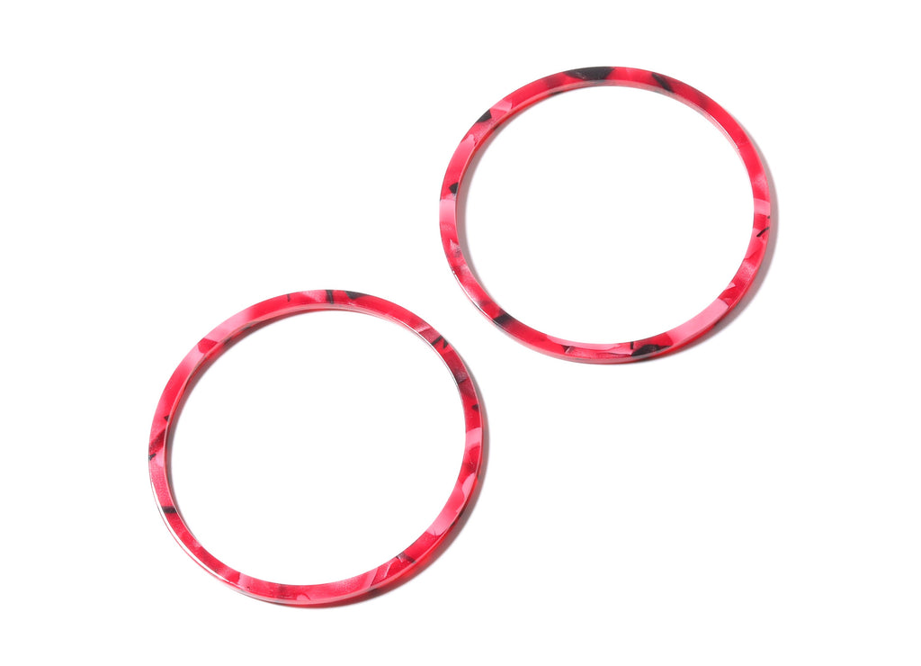 Acetate Hoop Earrings Charms - Circle Shaped Pendant - Earring Findings - Jewelry Supplies - 65x65x2.27mm - AC1164B - DOMEDBAZAAR