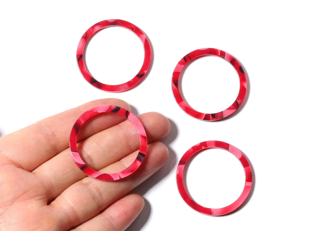 Acetate Hoop Earrings Charms - Circle Shaped Pendant - Earring Findings - Jewelry Supplies - Color Code: A56 - 43x43x2.7mm- AC1167B - DOMEDBAZAAR