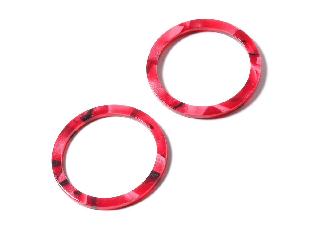 Acetate Hoop Earrings Charms - Circle Shaped Pendant - Earring Findings - Jewelry Supplies - Color Code: A56 - 36x36x2.28mm- AC1168B - DOMEDBAZAAR