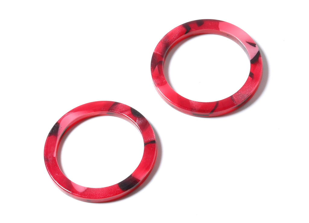 Acetate Hoop Earrings Charms - Circle Shaped Pendant - Earring Findings - Jewelry Supplies - Color Code: A56 - 28.8x28.8x2.55mm- AC1169B - DOMEDBAZAAR