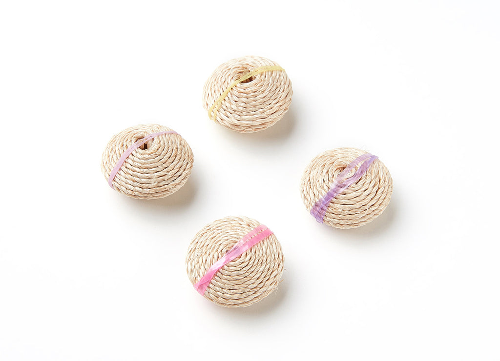 Handwoven Paper Rope Earrings - Space Ship Shaped Paper Rope Pendant - Wooden Straw Earring - Jewellery Handmade - 25x25x16.19mm - RT1077 - DOMEDBAZAAR