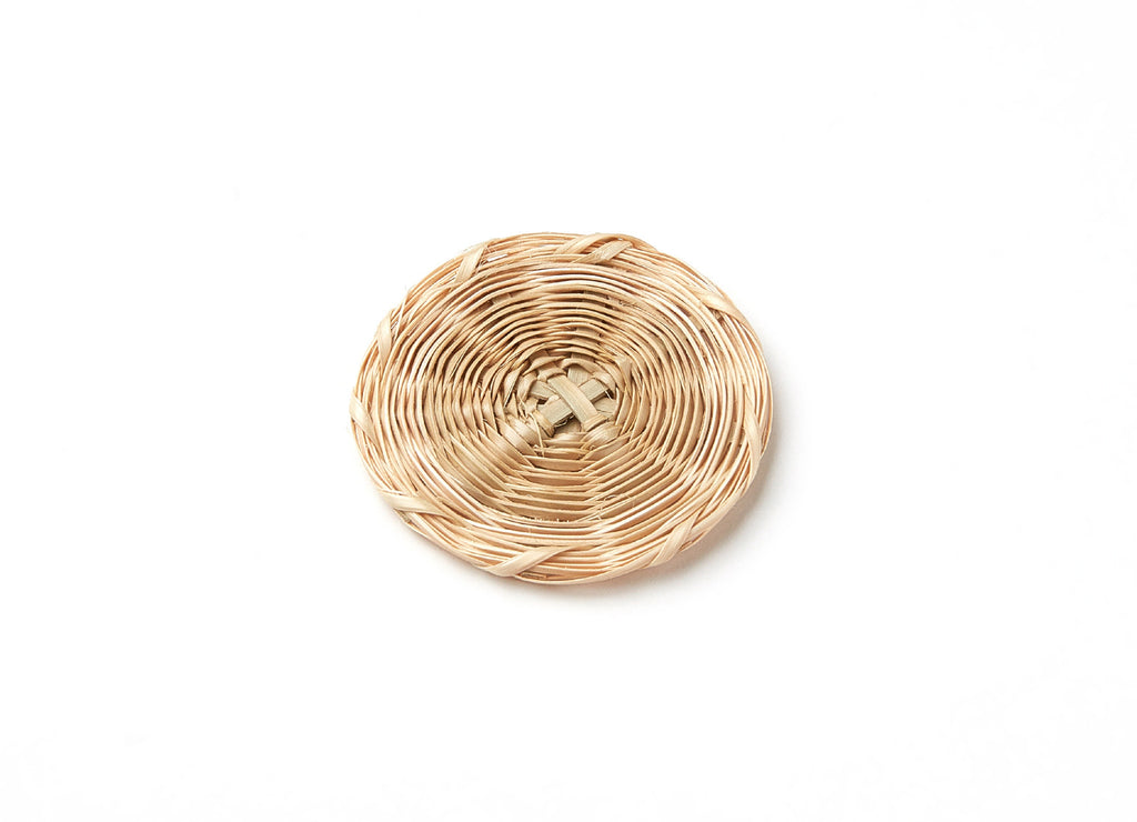 Handwoven Rattan Earrings - Coin Shaped Rattan Pendant - Wooden Straw Earring - Jewelery Handmade - 42,2x42,2x3,25mm - RT1089 - DOMEDBAZAAR