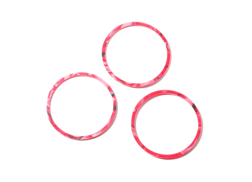 Acetate Hoop Earrings Charms - Circle Shaped Pendant - Earring Findings - Jewelry Supplies - 65x65x2.27mm - AC1164B - DOMEDBAZAAR