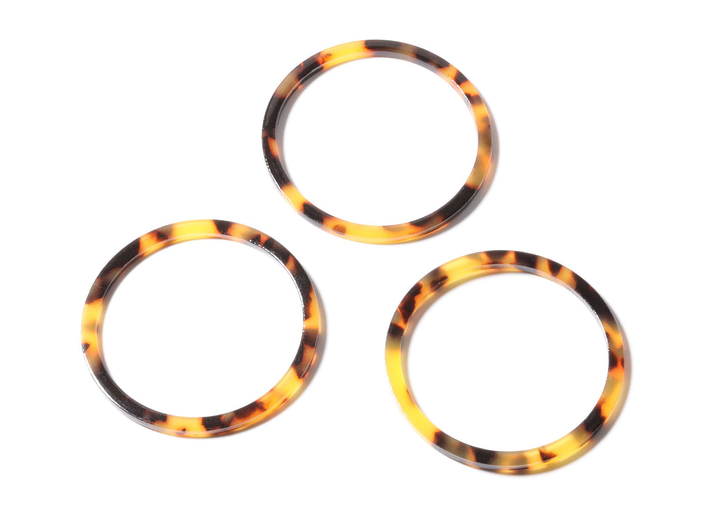 Acetate Hoop Earrings Charms - Tortoise Hoop Shell Earrings - Circle Pendant - Jewelry Supplies - Color Code: A02 - 50x50x2.68mm - AC1166A - DOMEDBAZAAR