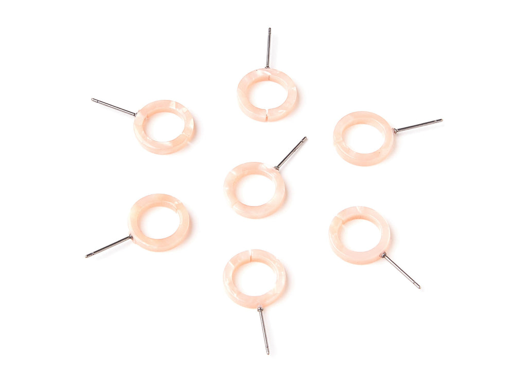 Acetate Circle Earring Stud - Acrylic Circle Earring Post - Earring Post - Jewelry Supplies - Color code: A53 - 13,53x13,53x2,75mm - AC1224E - DOMEDBAZAAR