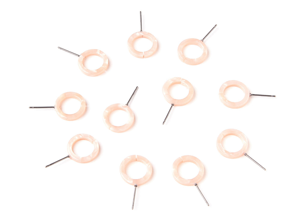 Acetate Circle Earring Stud - Acrylic Circle Earring Post - Earring Post - Jewelry Supplies - Color code: A53 - 13,53x13,53x2,75mm - AC1224E - DOMEDBAZAAR