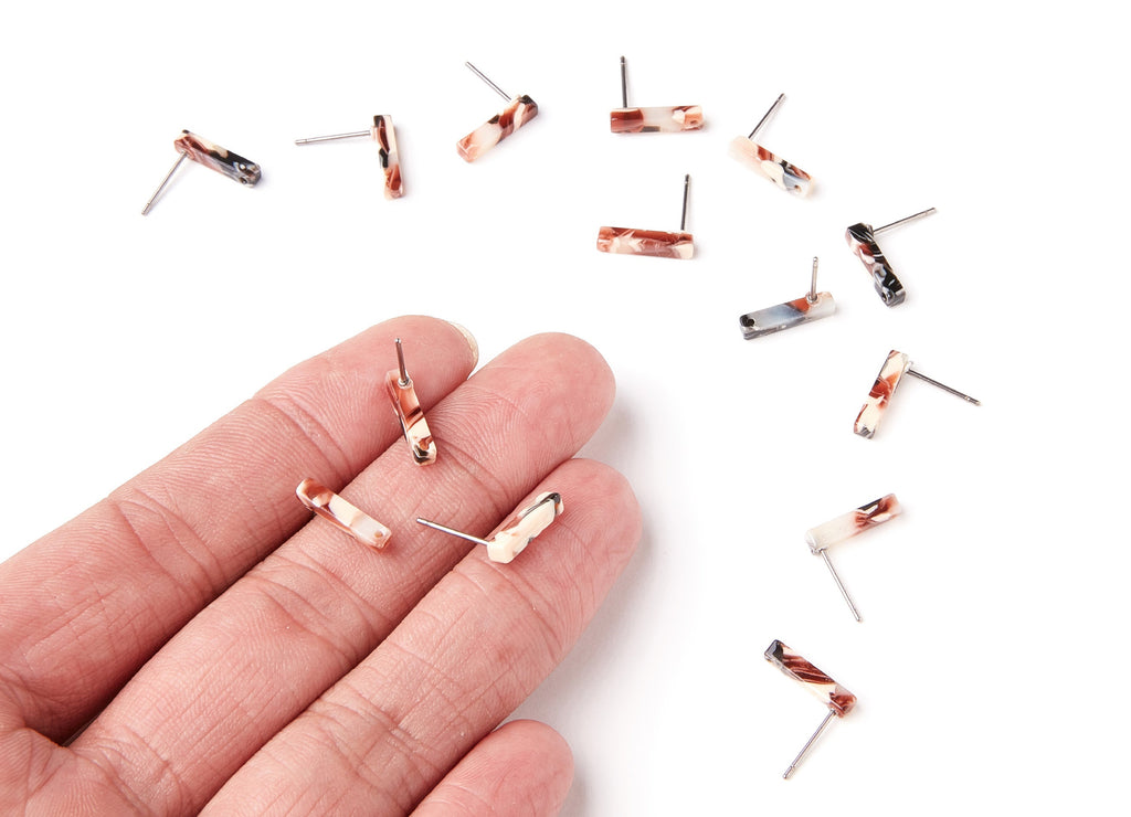 Acetate Stick Earring Stud - Acetate Stick Earring Post - Earring Post - Jewelry Supplies - Color Code: A51 - 13,26x2,91x2,75mm - AC1221E - DOMEDBAZAAR