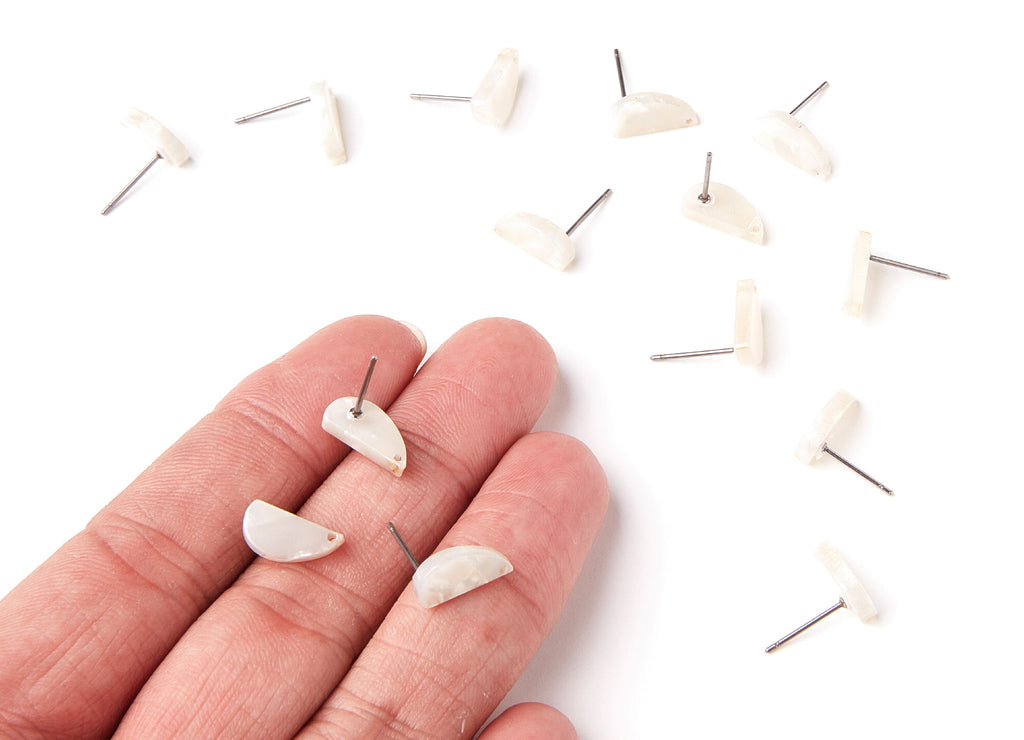 Acetate Half Drop Earring Stud - Half Drop Earring Post - Earring Post - Jewelry Supplies - Color Code: A12 - 12.64x6.1x2.8mm- AC1228B - DOMEDBAZAAR