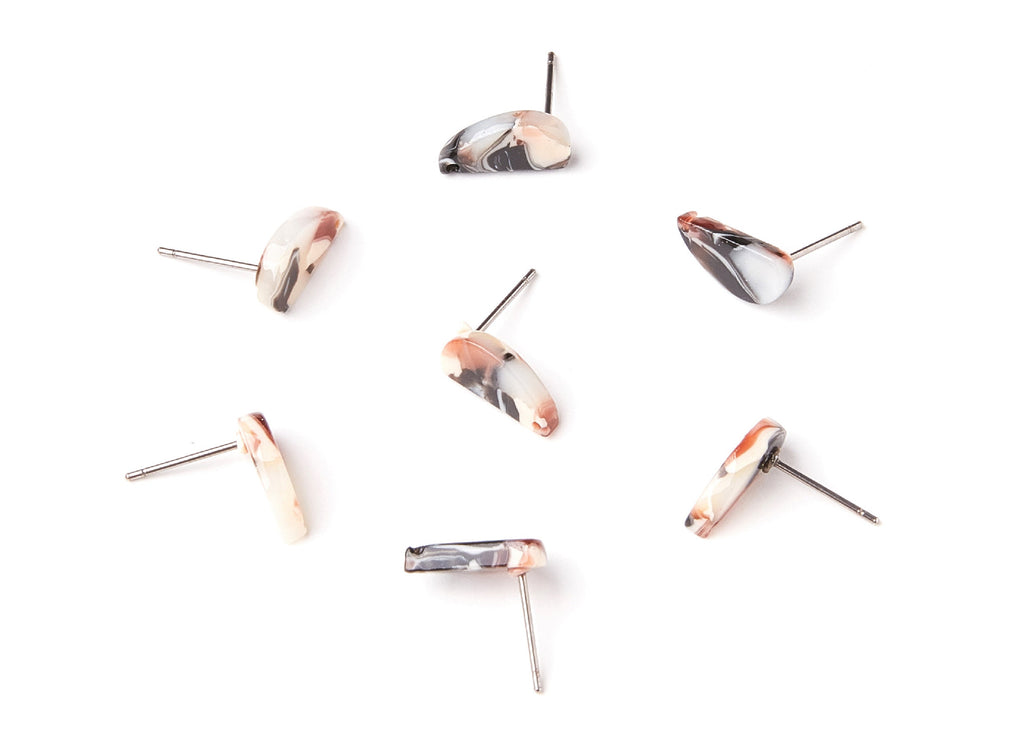 Acetate Half Drop Earring Stud - Half Drop Earring Post - Earring Post - Jewelry Supplies - Color Code: A51 - 12.64x6.1x2.8mm - AC1228H - DOMEDBAZAAR