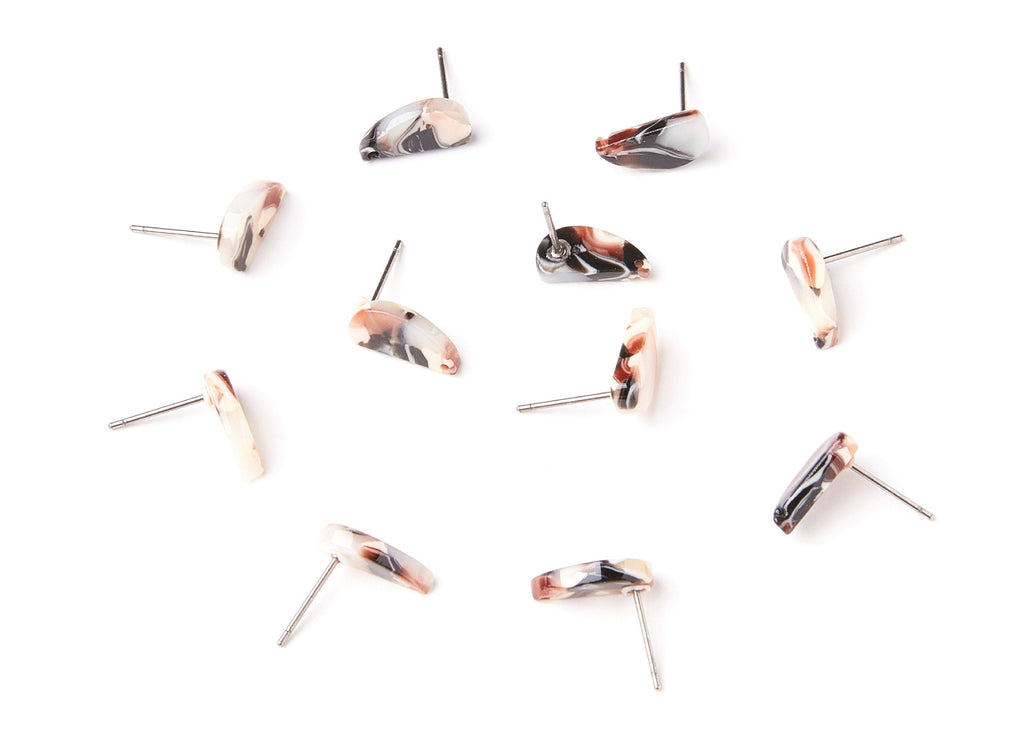 Acetate Half Drop Earring Stud - Half Drop Earring Post - Earring Post - Jewelry Supplies - Color Code: A51 - 12.64x6.1x2.8mm - AC1228H - DOMEDBAZAAR
