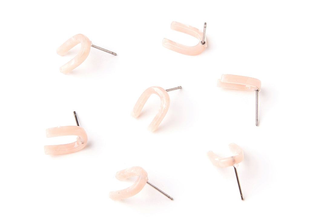 AAcetate U Earring Stud - Acrylic U Earring Post - Earring Post - Jewelry Supplies - Color code: A53 - 12.65x9.55x2.64mm - AC1227F - DOMEDBAZAAR