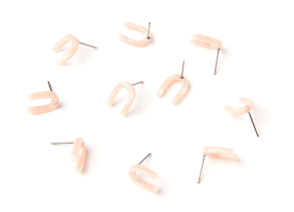 AAcetate U Earring Stud - Acrylic U Earring Post - Earring Post - Jewelry Supplies - Color code: A53 - 12.65x9.55x2.64mm - AC1227F - DOMEDBAZAAR