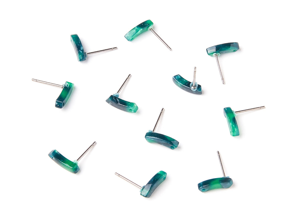 Acetate Geometry Earring Stud - Geometry Earring Post - Earring Post - Jewelry Supplies - Color Code: A13 - 11,06x3,77x2,7mm - AC1222H - DOMEDBAZAAR