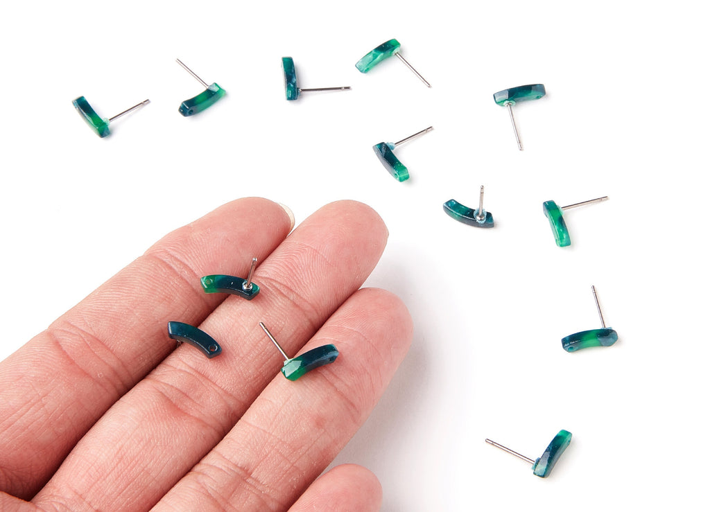 Acetate Geometry Earring Stud - Geometry Earring Post - Earring Post - Jewelry Supplies - Color Code: A13 - 11,06x3,77x2,7mm - AC1222H - DOMEDBAZAAR