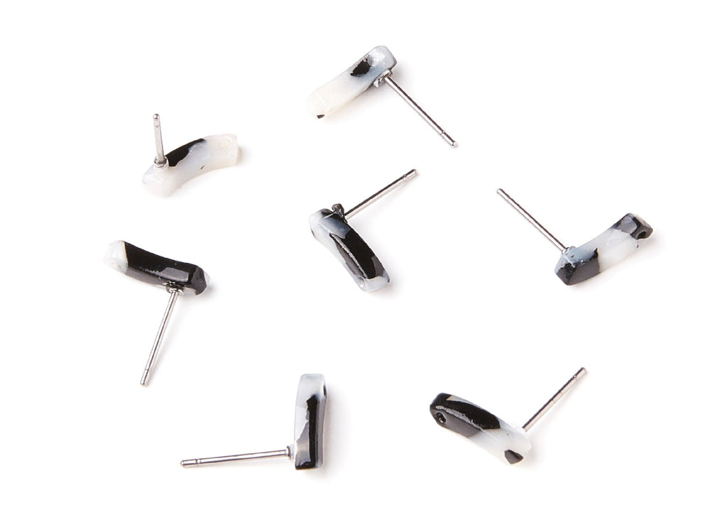 Acetate Geometric Earring Stud - Geometric Earring Post - Earring Post - Jewelry Supplies - Color Code: A15 - 11,06x3,77x2,69mm - AC1222J - DOMEDBAZAAR