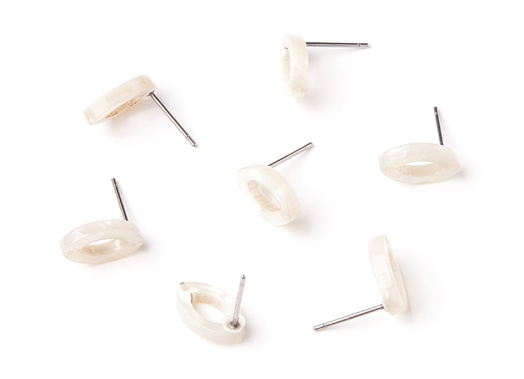Acetate Oval Earring Stud - Acrylic Oval Earring Post - Earring Post - Jewelry Supplies - Color Code: A12 - 12,45x7,45x2,75mm- AC1223B - DOMEDBAZAAR