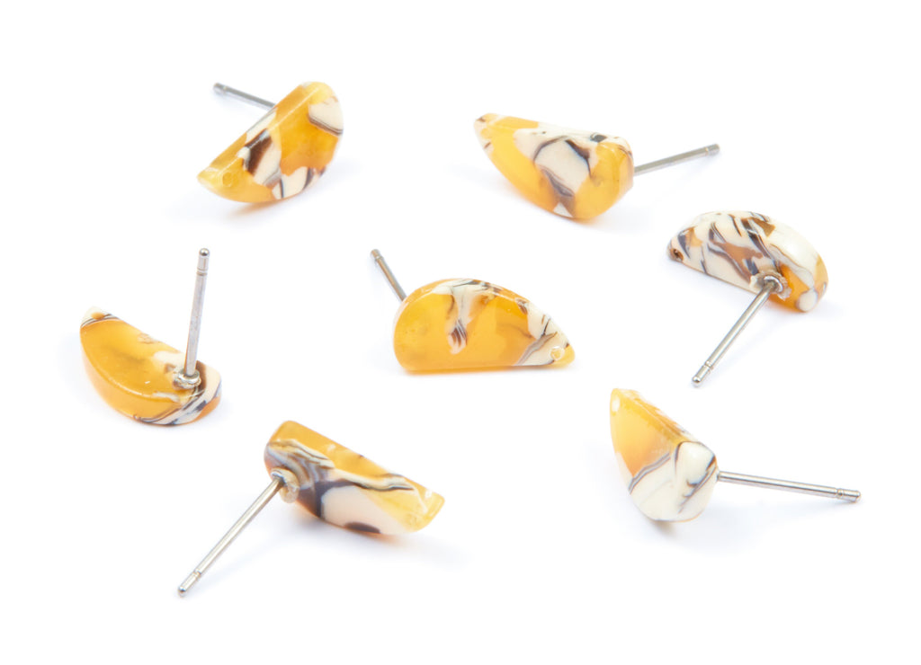 Acetate Half Drop Earring Stud - Half Drop Earring Post - Earring Post - Jewelry Supplies - Color Code: A14 - 12.64x6.1x2.8mm- AC1228G - DOMEDBAZAAR