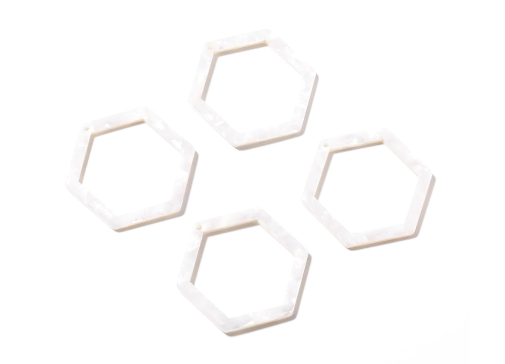Acetate Hexagon Earring Charms - Hexagon Pendant - Earring Findings - Jewelry Supplies - Color Code: A12 - 44.75x39.42x2.68mm - AC1125D - DOMEDBAZAAR