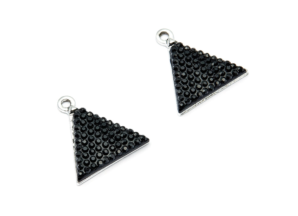 Triangle Shaped Charms- Zinc Alloy Earring Findings - Silver Tone Connector - Alloy Pendant for Necklace - 20,29x19,39x2,86mm - ZZ1208 - DOMEDBAZAAR