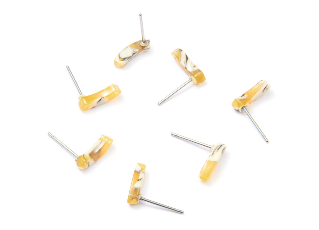 Acetate Geometric Earring Stud - Geometric Earring Post - Earring Post - Jewelry Supplies - Color Code: A14 - 11,06x3,77x2,69mm - AC1222E - DOMEDBAZAAR