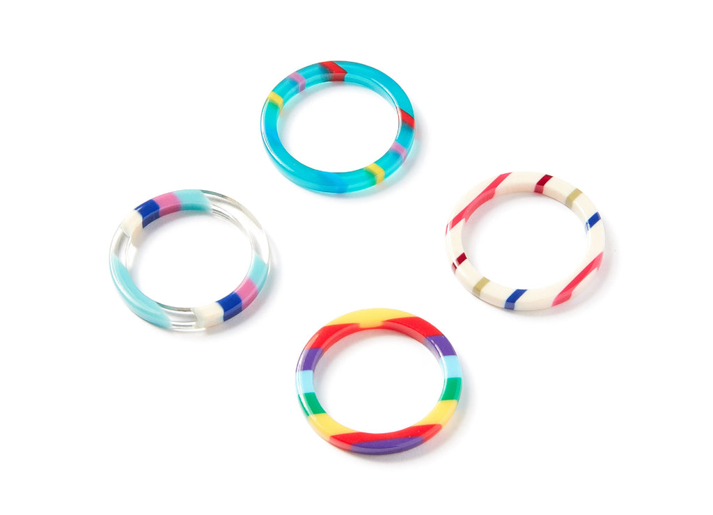 Acetate Hoop Charms - Circle Earrings and Pendant - Earring Findings - Jewelry Supplies - 24.5x24.5x2.65mm - AC1195A - DOMEDBAZAAR