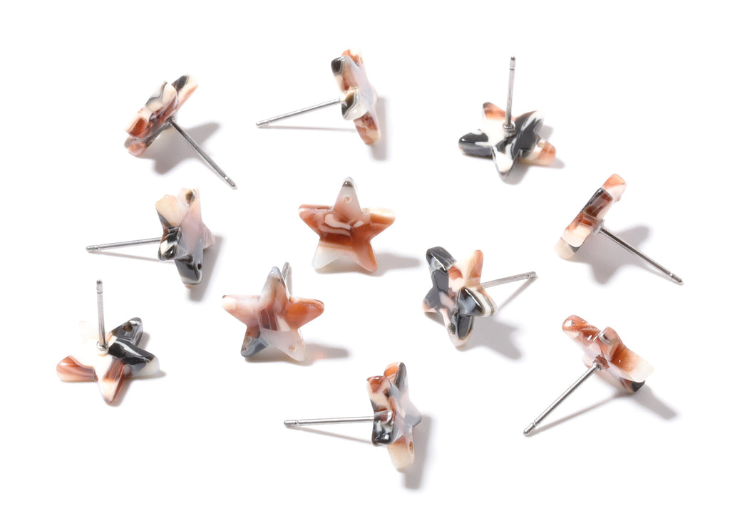 Acetate Star Earring Post - Acetate Star Earring Stud - Earring Post - Jewelry Supplies - Color Code: A51 - 12.8x11.5x2.6mm - AC1138F - DOMEDBAZAAR