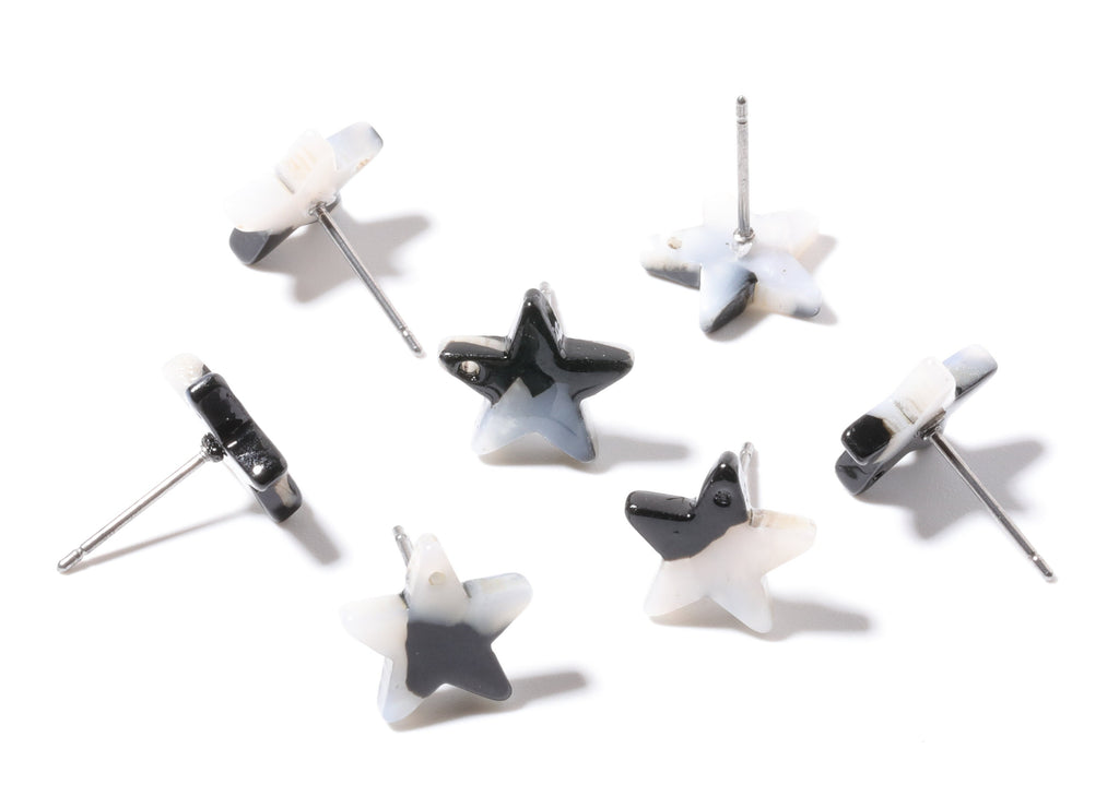 Acetate Acrylic Earring Stud - Post Charms - Tortoise Shell Earrings - Star Shaped Earrings - Color Code: A15 - 12.8x11.5x2.6mm - AC1138J - DOMEDBAZAAR