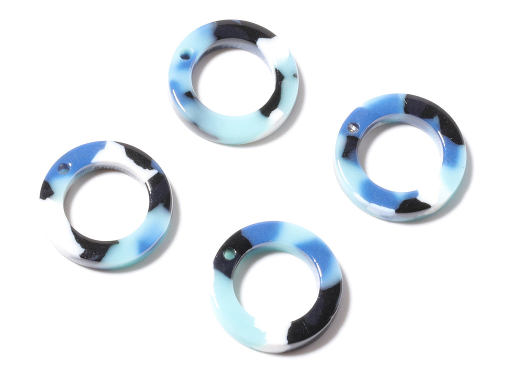 Acetate Hoop Earring Charms - Circle Shaped Pendant - Earring Findings - Jewelry Supplies - Color Code: A16 - 15x15x2.7mm - AC1152F - DOMEDBAZAAR