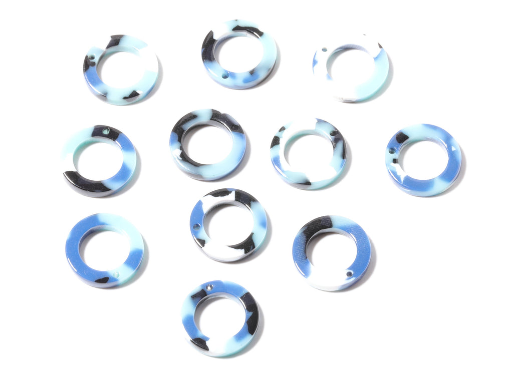 Acetate Hoop Earring Charms - Circle Shaped Pendant - Earring Findings - Jewelry Supplies - Color Code: A16 - 15x15x2.7mm - AC1152F - DOMEDBAZAAR