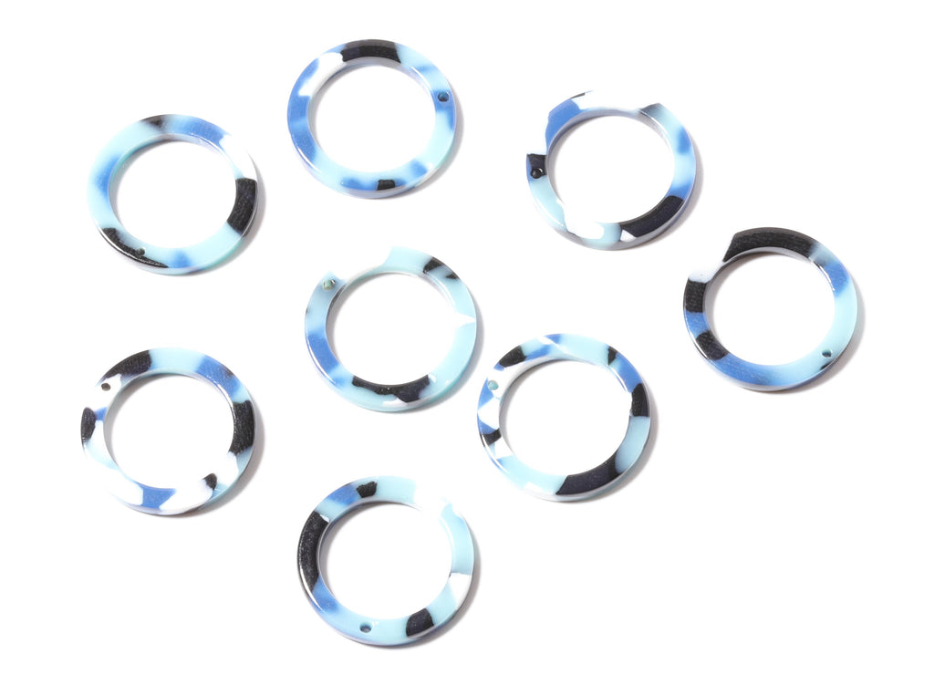 Acetate Hoop Earring Charms - Circle Shaped Pendant - Earring Findings - Jewelry Supplies - Color Code: A16 - 21.18x21.18x2.75mm - AC1153F - DOMEDBAZAAR