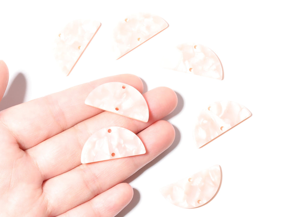 Acetate Semicircle Connectors Charms - 2 Holes - Semicircle Earrings - Earring Findings - Color code: A53 - 30x15x2.5mm - AC1061-A53 - DOMEDBAZAAR